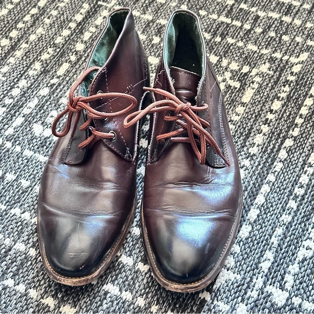 Men’s Steve Madden Dark Brown Chukka Boots Ankle Boots Leather Lace Up size 9